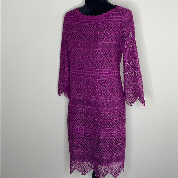 NWOT Trina Turk 3/4 Slv Embroidered Sheath Dress - Picture 6 of 8